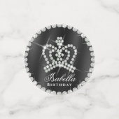 Glitterende Crown Zwart Wit Tafel Confetti (Kleine voorkant)