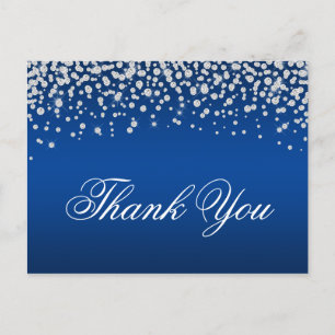 Glitterende diamanten confetti diepblauwe ombre be briefkaart