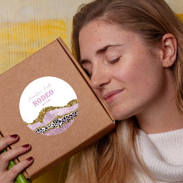 Glitterende Disco-cowgirl vrijgezellenfeest, goud  Ronde Sticker