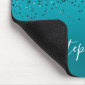 Glitterende donker turquoise verloop meisjesachtig muismat (Hoek)
