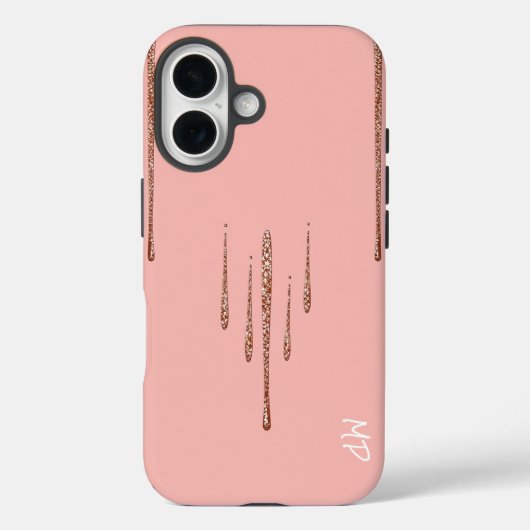 Glitterende druppels op roze achtergrond Case-Mate iPhone case (Achterkant)