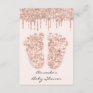 Glitterende druppels roze baby shower meisje jonge kaart