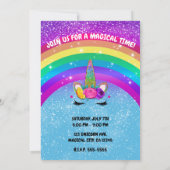 Glitterende Eenhoorn Hoorn Gezicht Feest Regenboog Kaart (Achterkant)