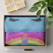 Glitterende Eenhoorn Hoorn Gezicht Feest Regenboog Tissuepapier (Geschenk)