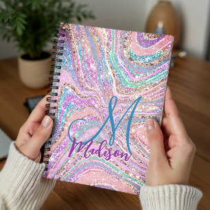 Glitterende eenhoorn regenboog meisjesachtige marm planner