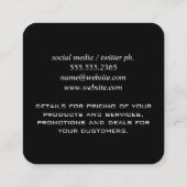 Glitterende Fancy Boutique Vierkante Visitekaartje (Achterkant)