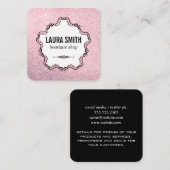 Glitterende Fancy Boutique Vierkante Visitekaartje (Voorkant / Achterkant)