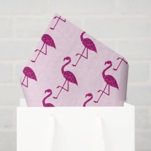 Glitterende flamingo Roze glitterpatroon roze Tissuepapier