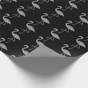 Glitterende flamingo Zilveren glitter glinstering Cadeaupapier
