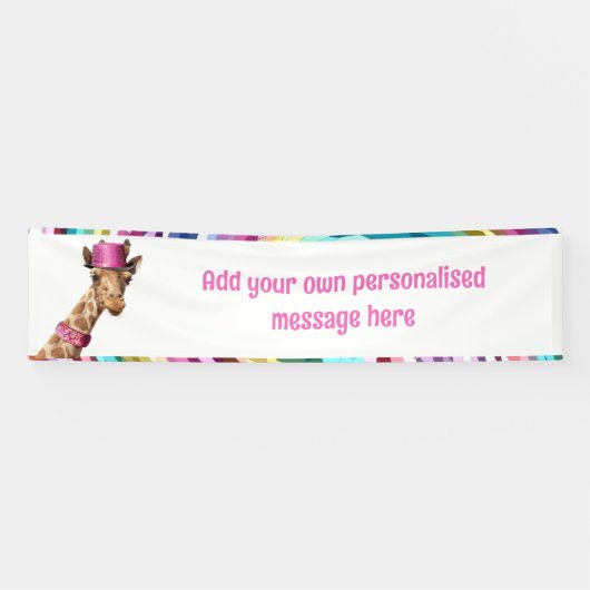Glitterende giraffe spandoek (Horizontaal)
