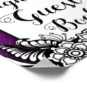 Glitterende glinsterende verjaardags- en trouwgast poster (Hoek)