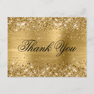 Glitterende Goud Folie 21e Verjaardag Fancy Bedank Briefkaart