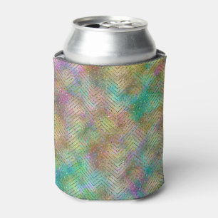 Glitterende Gouden Regenboog Lichtjes Chevron Patr Blikjeskoeler