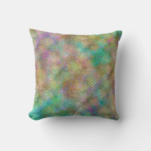 Glitterende Gouden Regenboog Lichtjes Chevron Patr Kussen