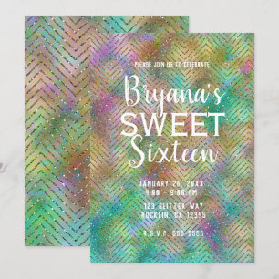 Glitterende Gouden Regenboog Lichtjes Chevron Swee Kaart