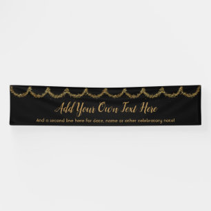 Glitterende Gouden Slinger Voeg Je Eigen Tekst Toe Spandoek
