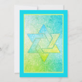 Glitterende Gradiënt Bat Mitzvah Turquoise Lime Ui Kaart (Achterkant)