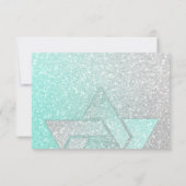 Glitterende Gradiënt RSVP Aqua (Achterkant)