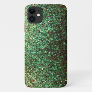 Glitterende groene abstracte kunst patronen fonkel iPhone 11 hoesje