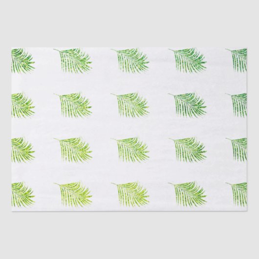 Glitterende groene palmbomen Tropische trouwfeeste Tissuepapier (Voorkant)
