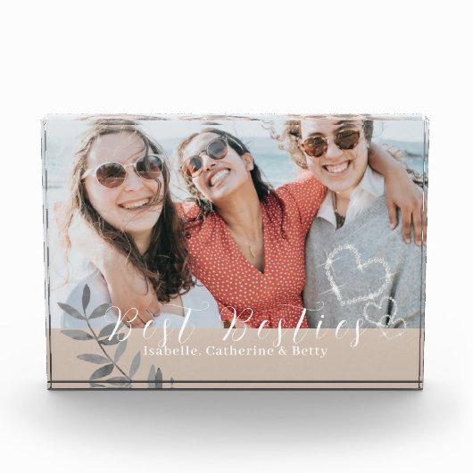 Glitterende harten Besties Foto (Voorkant)