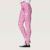 Glitterende Harten Patroon 01 LPink BG Leggings (Links)
