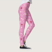 Glitterende Harten Patroon 01 LPink BG Leggings (Rechts)
