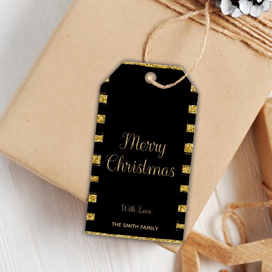 Glitterende kerst favor taglabels cadeaulabel