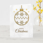 Glitterende kerst ornament kerst kaart (Gele Bloem)