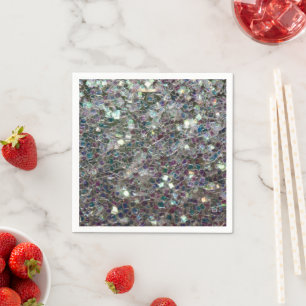 Glitterende kleurrijke zilveren mozaïek servet