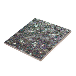 Glitterende kleurrijke zilveren mozaïek tegeltje