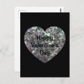 Glitterende kleurrijke zilveren mozaïek Valentijns Briefkaart (Voorkant / Achterkant)