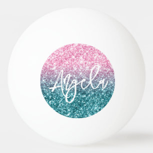 Glitterende Luxe Licht Roze Teal Ombre Glitters Pingpongballen