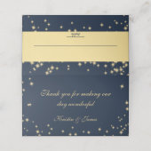 Glitterende Navy Blauwe en Gouden Zitplaatsen (Buitenkant ongevouwen)