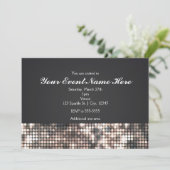 Glitterende pailletten Zwarte glamour bruiloft uit Kaart (Staand voorkant)