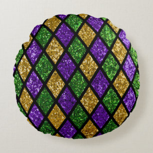 Glitterende paillettes diamanten, feestelijke acht rond kussen