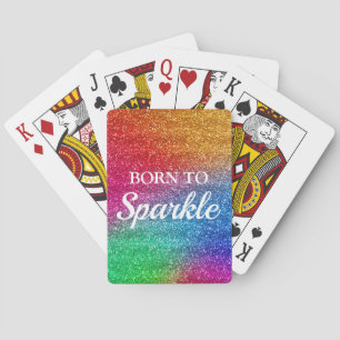Glitterende Regenboog Gradiënt Glitters Fonkel Nie Pokerkaarten