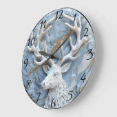 Glitterende rendier kerstcharme grote klok (Hoek)