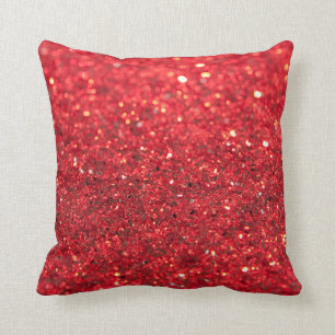 Glitterende rode nep sequins feestelijke decoratie kussen