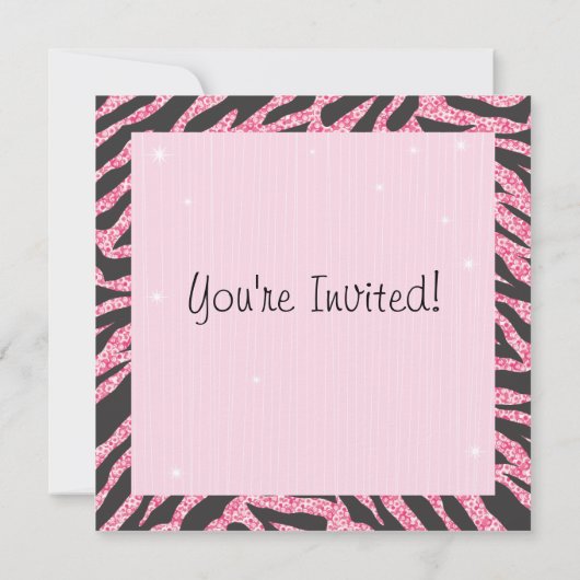 Glitterende Roller Skate Feest Uitnodigingen met P (Achterkant)