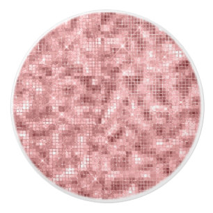 Glitterende Roze Goud Roze Luxe Glans Meisjesachti Keramische Knop