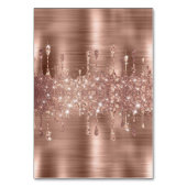 Glitterende Roze Gouden Druppels Twee Namen Plaats Kaart (Achterkant)