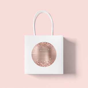 Glitterende Roze Gouden Folie Blanko Ronde Sticker