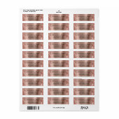 Glitterende Roze Gouden Folie Bruiloft Etiket (Full Sheet)