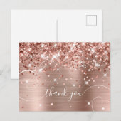 Glitterende Roze Gouden Folie Krullerig Schrift Be Briefkaart (Voorkant / Achterkant)