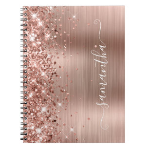 Glitterende Roze Gouden Folie Moderne Vrouwelijke  Notitieboek