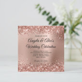 Glitterende Roze Gouden Glam Gradiënt Kaart (Staand voorkant)