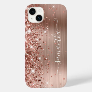 Glitterende Roze Gouden Glam Moderne Meisjesachtig Case-Mate iPhone 14 Plus Hoesje
