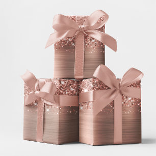 Glitterende Roze Gouden Glamour Cadeaupapier