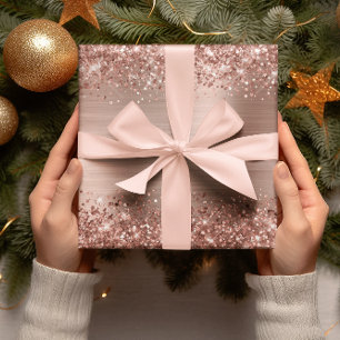 Glitterende Roze Gouden Ombre Folie Cadeaupapier